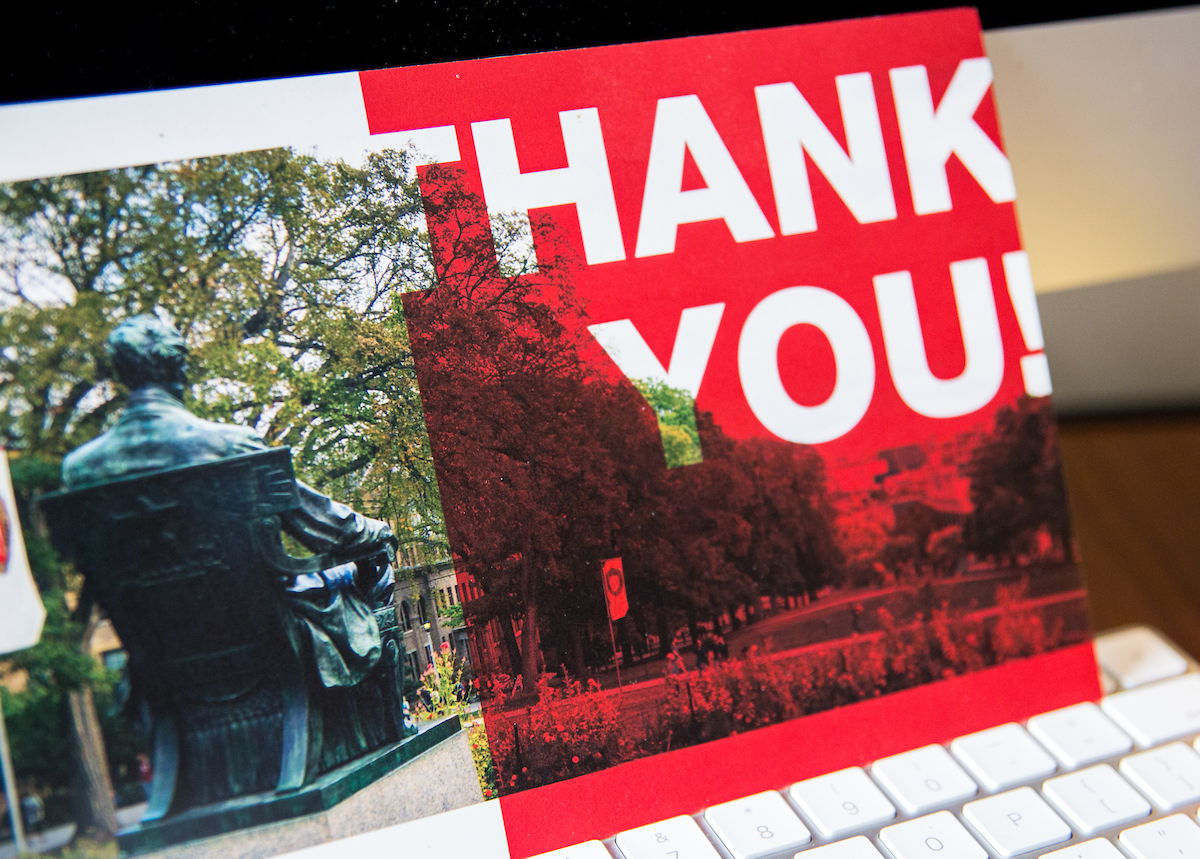 UW Thank you postcard