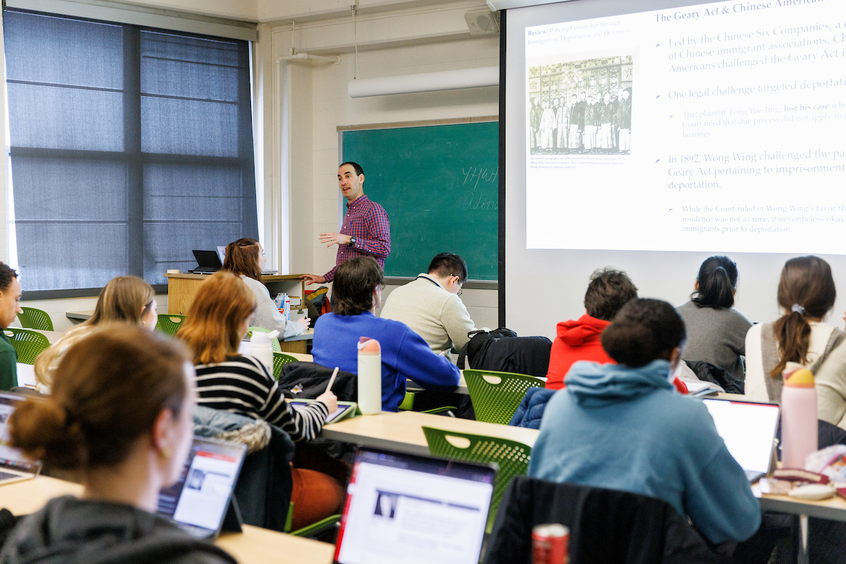 a teacher teaching a class