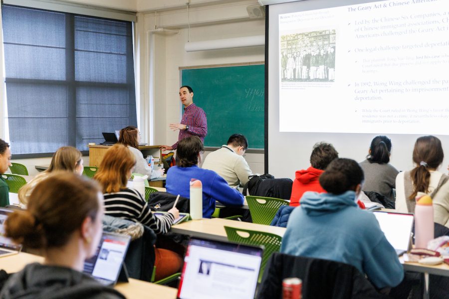 a teacher teaching a class